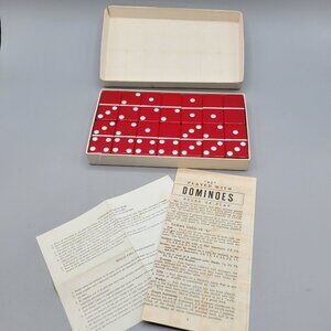 Standard Marblelike Dominoes Set Box and Rule Sheets Puremco Waco Texas